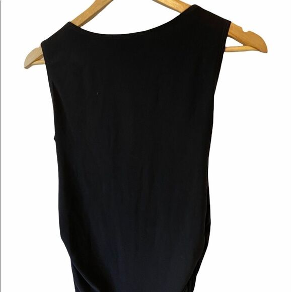 JOSEPH RIBKOFF Black Stretch Side Rouched Tank Top - Picture 4 of 7